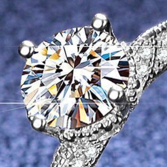 Certified Moissanite Diamond Ring Size 7 Real 925 Sterling Silver Jewelry - Picture 6 of 6